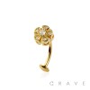 MULTI CZ FLOWER TOP 316L SURGICAL STEEL THREADLESS FLOATING BELLY BUTTON RING